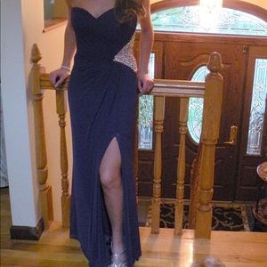 Purple prom dress with slit